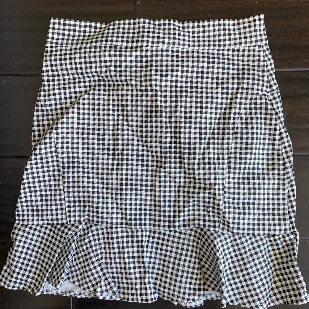 Black and white gingham skirt